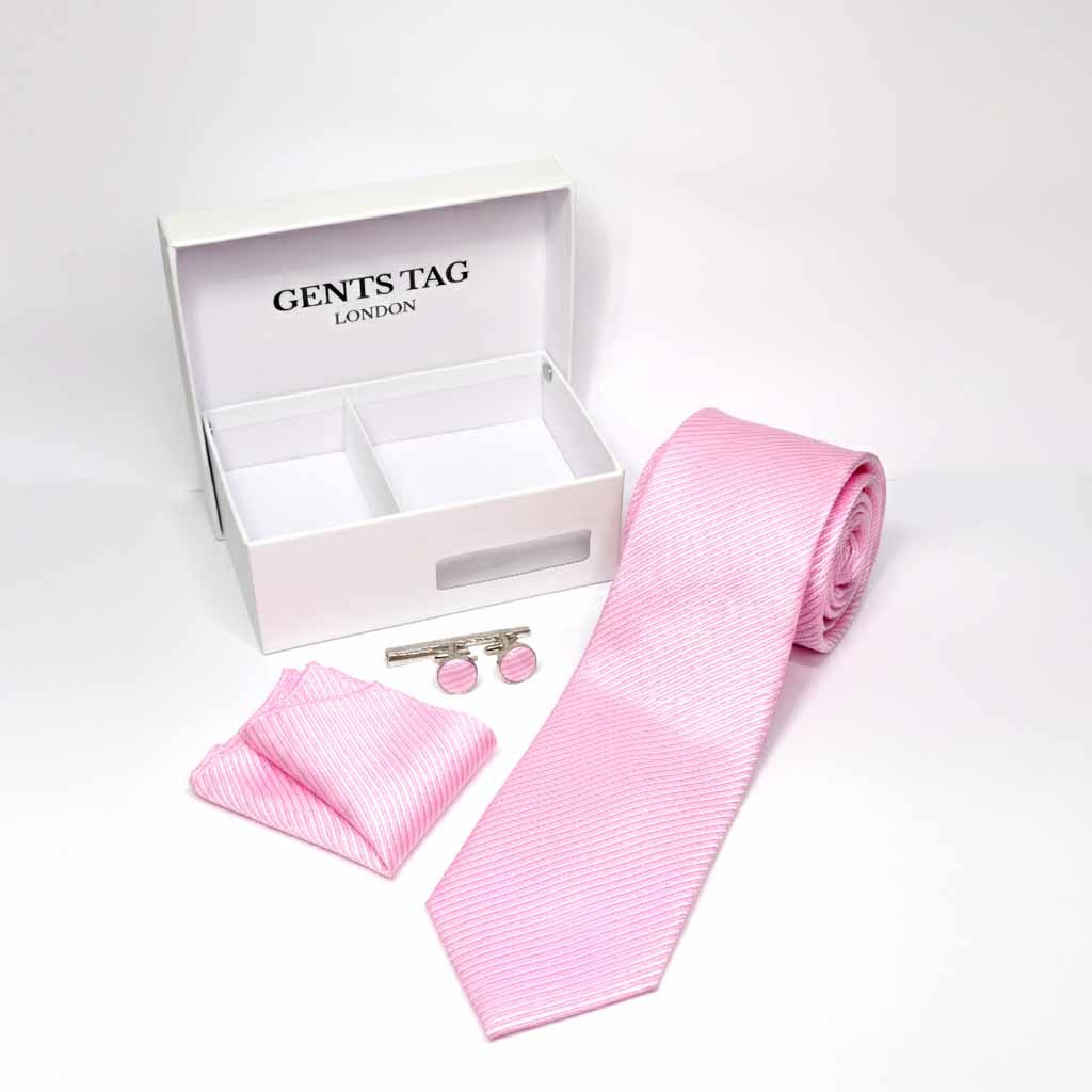 Pink tie set Gents tag gift 1