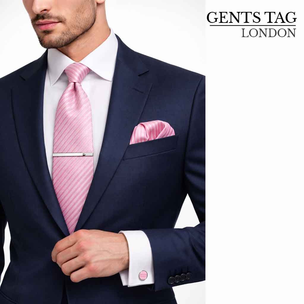 Pink stripe tie set by gents tag London 3